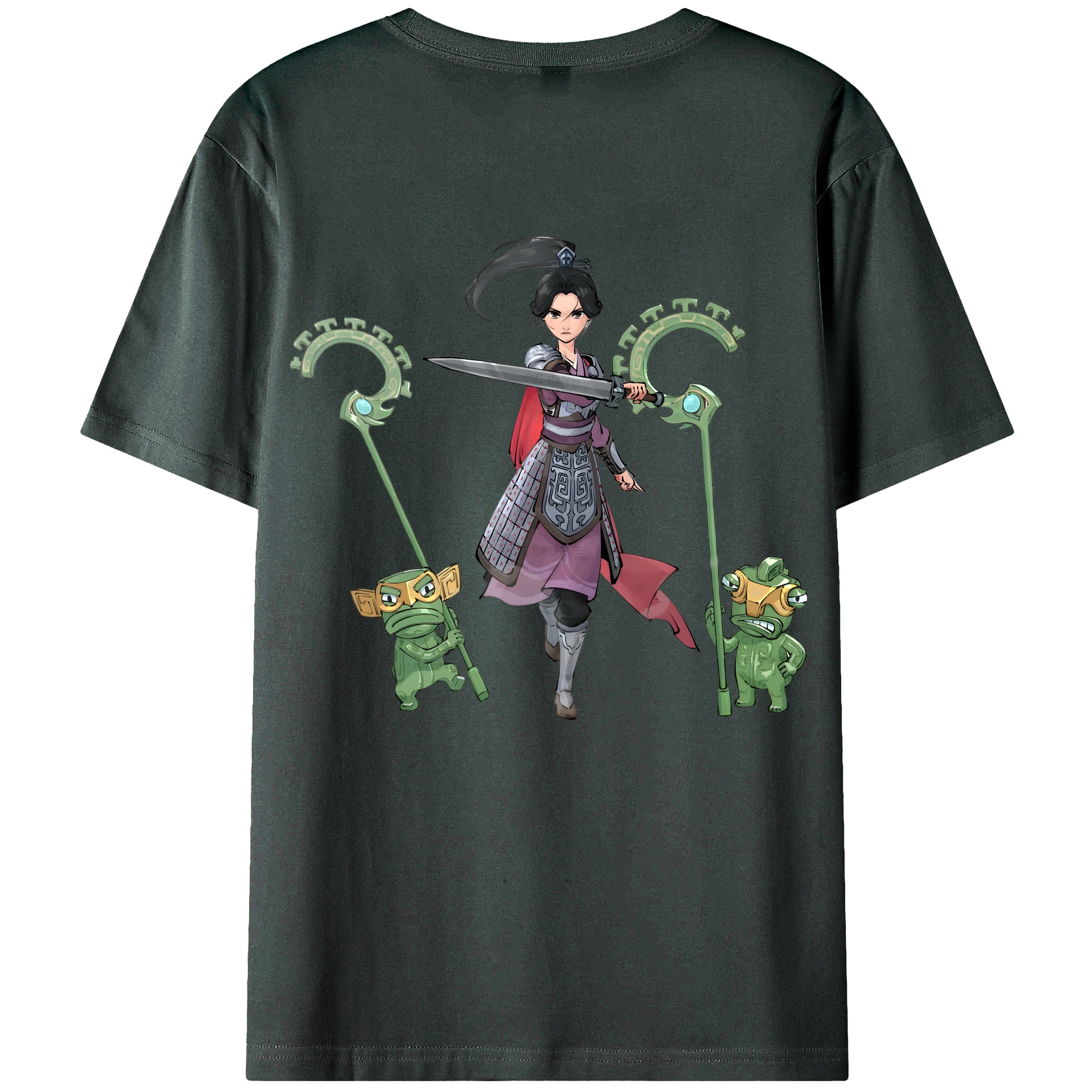 （画像用） Ne Zha 2 ナタ 魔童の大暴れ 綿100％ メンズ半袖Tシャツ（バックプリント） 通気性